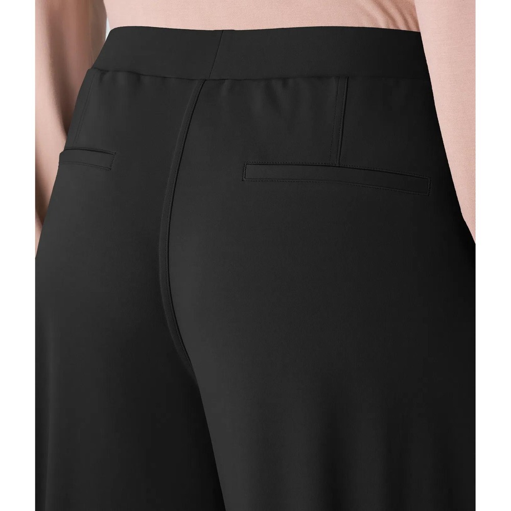 Halara Black Wide Leg Trousers Pleated Front Women Dress Pants Pockets size L - Picture 3 of 13
